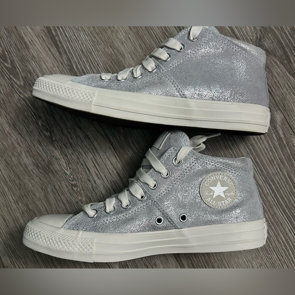 Converse Women's Glittery Silver High-Tops